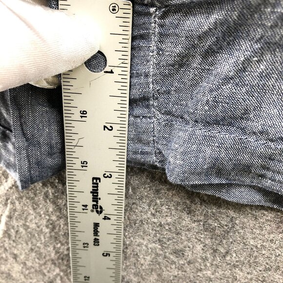 Gap City 3'' Short Womens 16 Linen Cotton Chambray Blue Flat Front - Picture 7 of 10